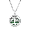 New Stainless Steel Fashion Tree Of Life Aromatherapy Necklace Essential Oil Diffuser Perfume Locket Pendant Women Jewelry Gift - 1PCS-361180