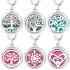 New Stainless Steel Fashion Tree Of Life Aromatherapy Necklace Essential Oil Diffuser Perfume Locket Pendant Women Jewelry Gift