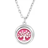 New Stainless Steel Fashion Tree Of Life Aromatherapy Necklace Essential Oil Diffuser Perfume Locket Pendant Women Jewelry Gift - 1PCS-173
