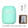 Portable USB Ultrasonic Air Mini Humidifier Essential Oil Diffuser Car Purifier Aroma Anion Mist Maker with LED Lamp Lighting - Green plus