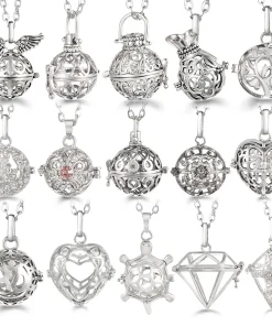 Russia Tradition Chime Exquisite Angel Wings Caller Necklace Essential Oil Diffuser Pregnant Woman Aromatherapy Pendant Jewelry